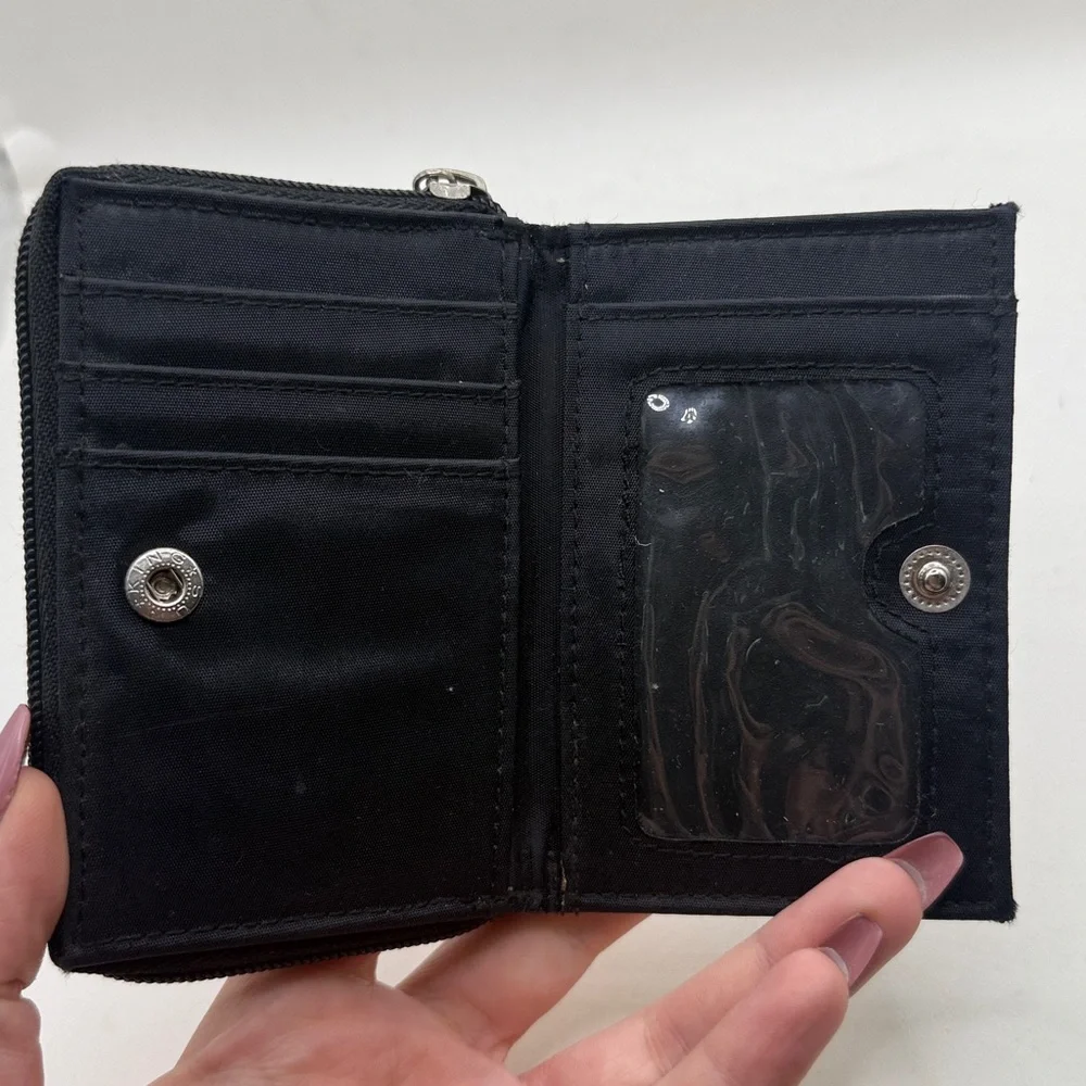 Vtg Looney Tunes Taz Embroidered Tasmanian Devil Blue Canvas Wallet Keychain Zip